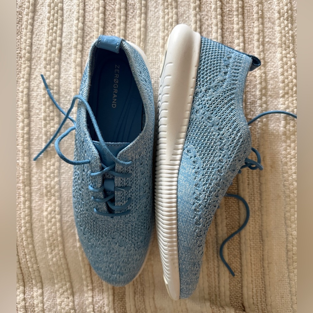 Cole Haan Blue Knit Sneakers by Zerogrand